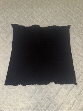 H&M Black Smocked Tube Crop Top